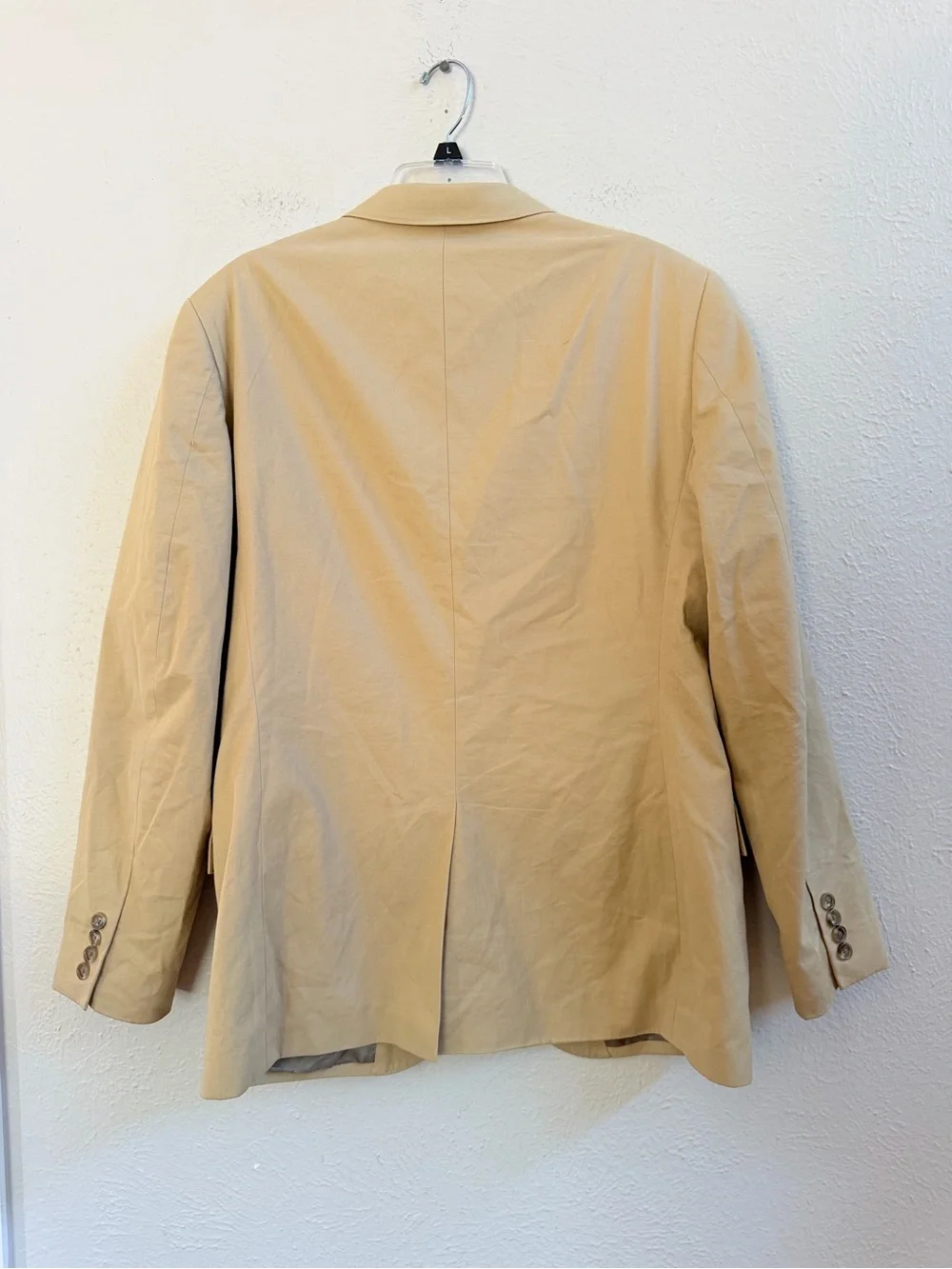 J Crew Ludlow slim fit cotton chino tan suit coat
